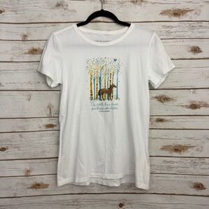 Life is Good White Horse Graphic Short Sleeve Tee T-shirt